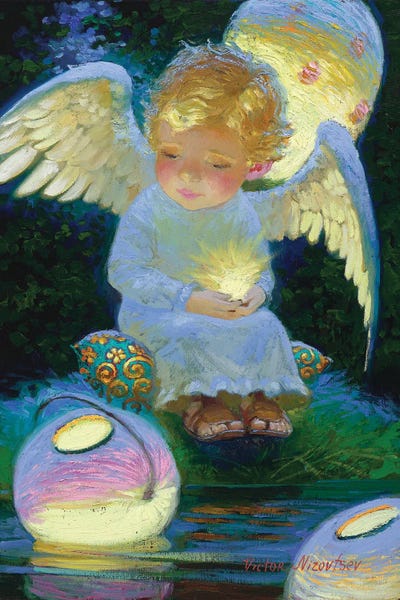 Illuminated Oil Paintings: Angel Light by Victor Nizovtsev