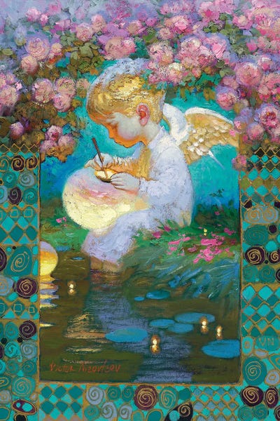 Victor Nizovtsev: Rose Garden Angel by Victor Nizovtsev