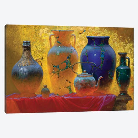 Still Life Blue Vase Canvas Print #VNZ54} by Victor Nizovtsev Canvas Wall Art