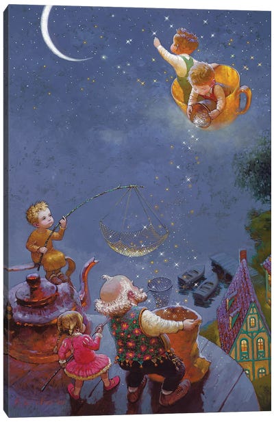 Twinkle Twinkle Little Star Canvas Art Print - Fairytale Scenes