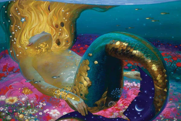 Mermaids: Golden Waves by Victor Nizovtsev
