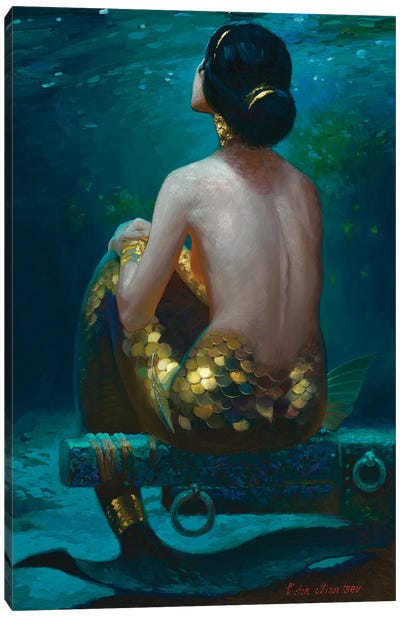 Shimmering Dreams Canvas Art Print - Mermaid Art