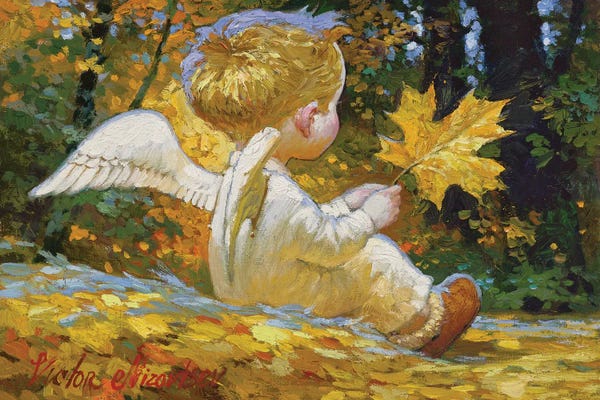 Detailed Oil Painters: Authum Angel by Victor Nizovtsev