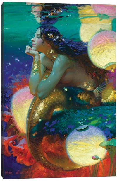 Contemplation II Canvas Art Print - Mermaid Art