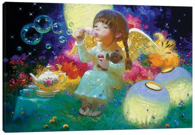 Bubbles Canvas Art Print - Angel Art