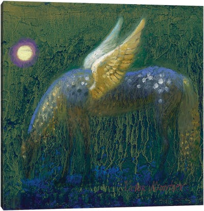 Pegasus Canvas Art Print - Green Art