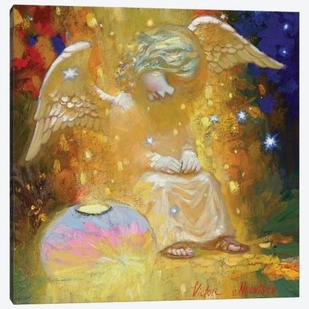 Golden Angel Canvas Print #VNZ93} by Victor Nizovtsev Canvas Art Print