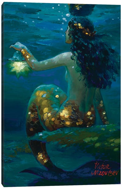 Welcome Light Canvas Art Print - Mermaid Art