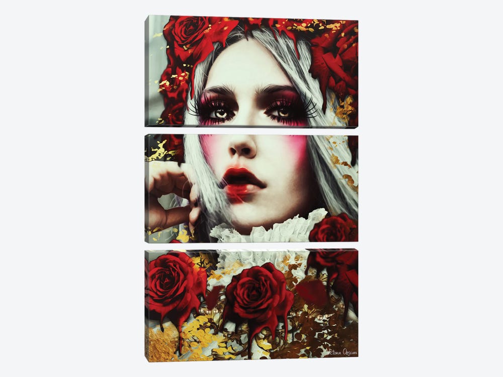 Bleeding Roses by Victoria Obscure 3-piece Canvas Art