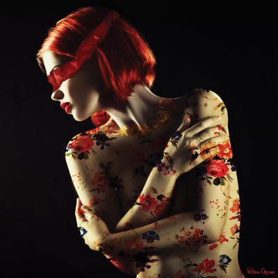 Blindfold by Victoria Obscure framed canvas print