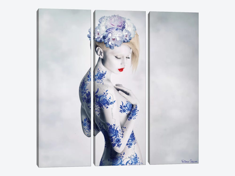 Porcelain by Victoria Obscure 3-piece Canvas Wall Art