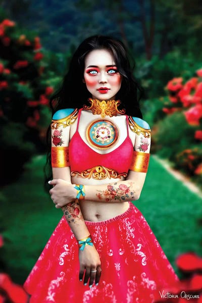 Clockwork Girl by Victoria Obscure framed canvas print