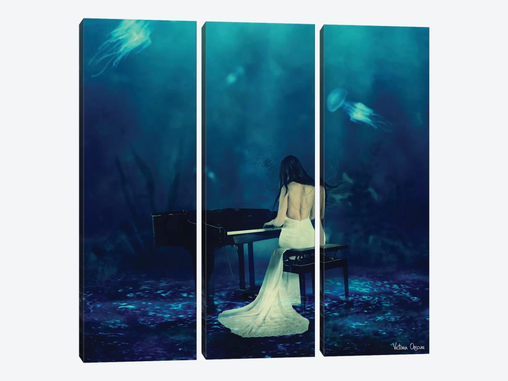 Below The Surface by Victoria Obscure 3-piece Canvas Print