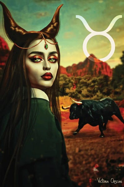 Taurus by Victoria Obscure metal wall art