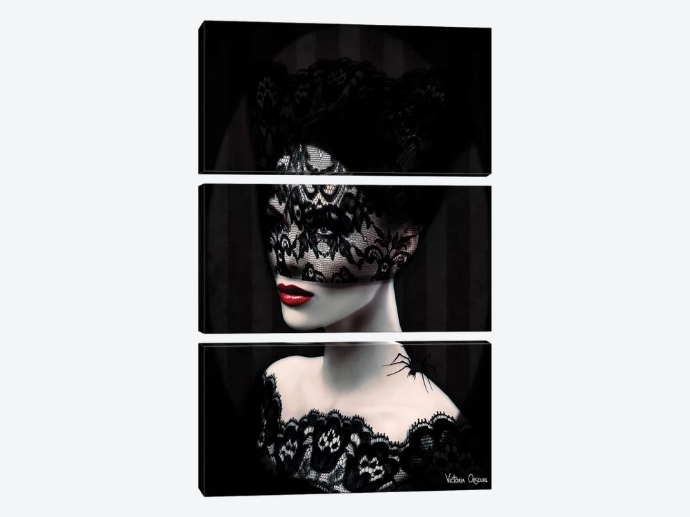 Black Lace by Victoria Obscure 3-piece Canvas Wall Art