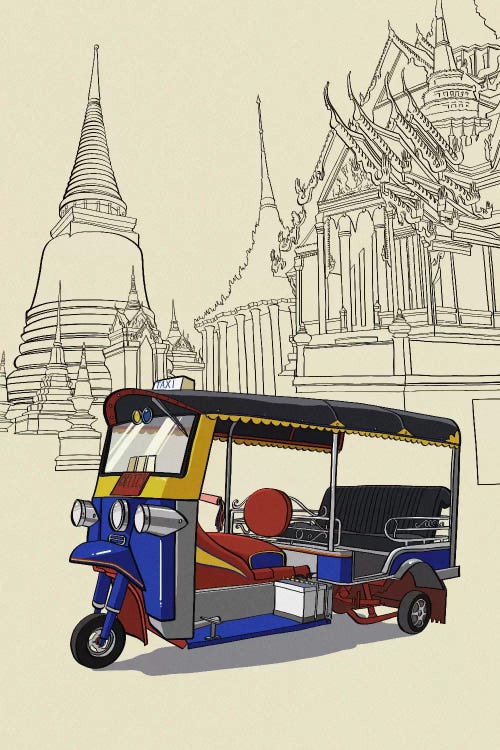 Bankok - Tuk tuk by 5by5collective wall art