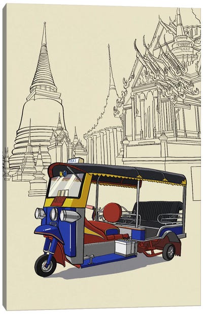 Bankok - Tuk tuk Canvas Art Print - Vehicles of the World