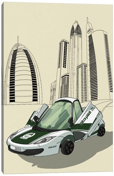 Dubai - Sports car Canvas Art Print - Art for Teens
