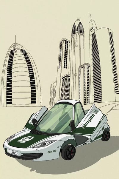 Kids Sports Art: Dubai - Sports car by 5by5collective