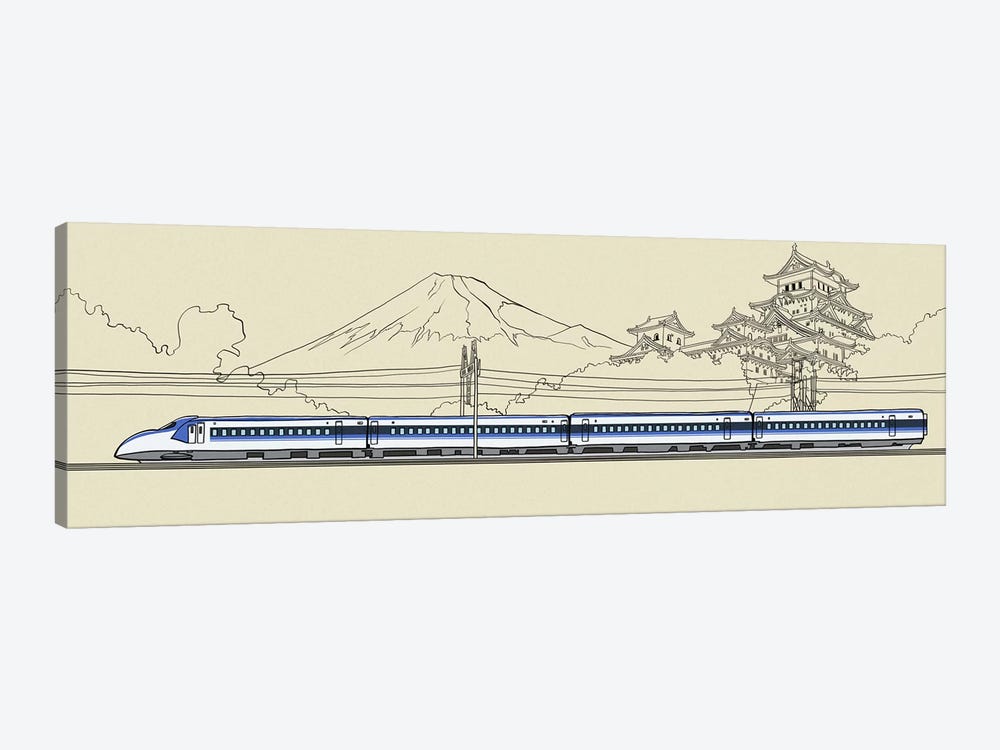 Japan - Bullet train by 5by5collective 1-piece Canvas Print