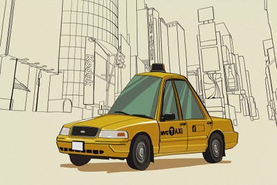 New York - Taxi by 5by5collective canvas print