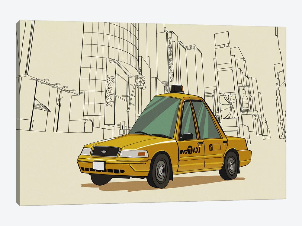 New York - Taxi by 5by5collective 1-piece Canvas Art Print