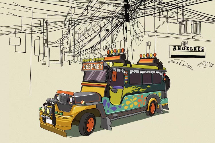 Philippines - Jeepney by 5by5collective wall art