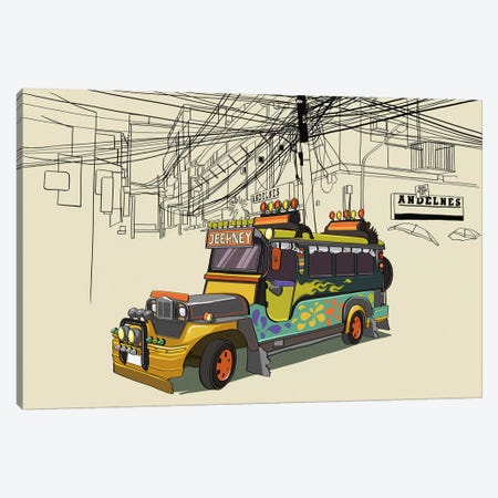 Philippines - Jeepney Canvas Print #VOW8} by 5by5collective Canvas Print