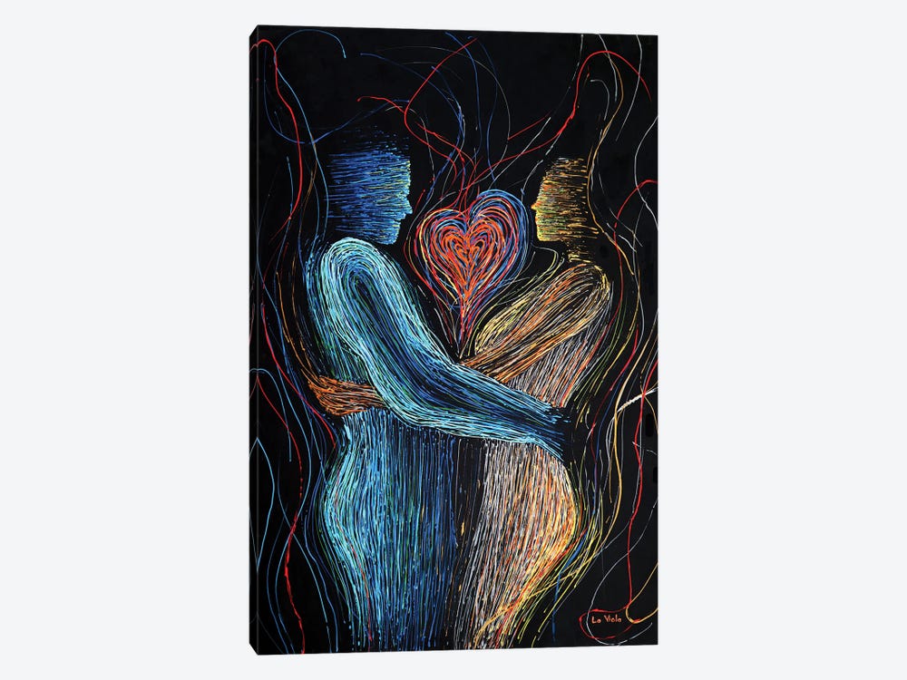 The Hug Hugging Couple Lover by Viola Painting 1-piece Canvas Print