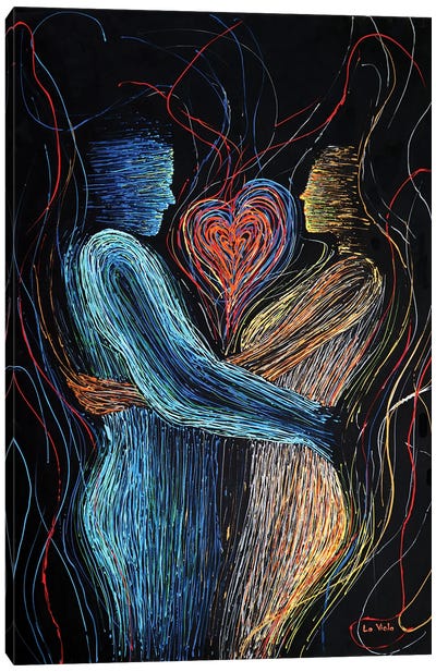 The Hug Hugging Couple Lover Canvas Art Print - Viola Painting
