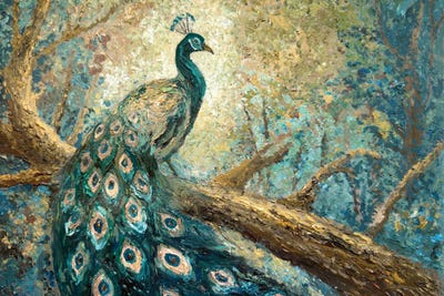 All Greens - Canvas Prints: Peacock Dream by Viola Painting