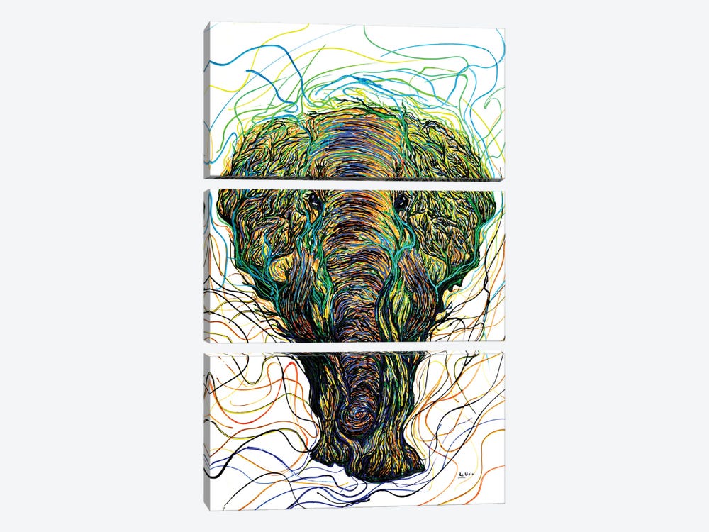 The Elephant by Viola Painting 3-piece Canvas Artwork
