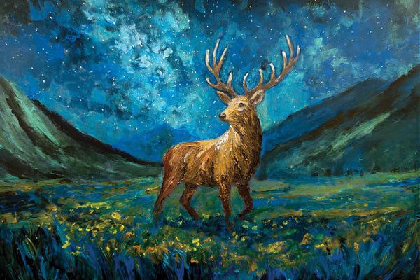 Viola Painting: Starlight Stag by Viola Painting