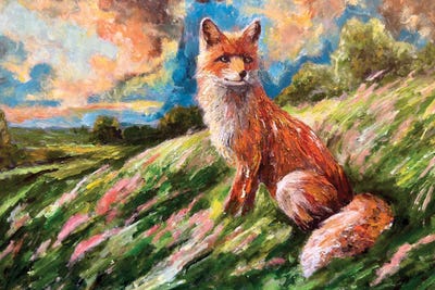 Viola Painting - Multi Panel Prints: Sunset Ridge Fox by Viola Painting