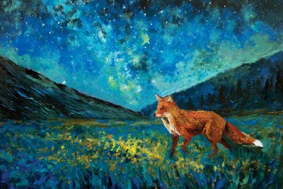 Viola Painting - Multi Panel Prints: Fox In Meadow by Viola Painting