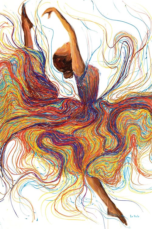 Abstract Ballerinas Oil Painting, Modern Vertical Wall Art