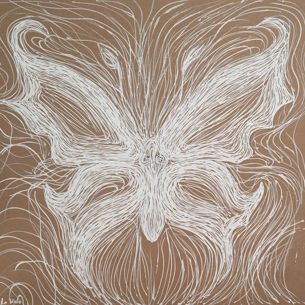 Viola Painting: White Butterfly by Viola Painting