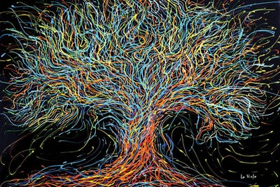 Colorful Tree Of Life by Viola Painting framed canvas print