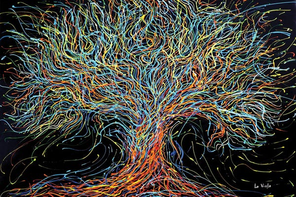 Fire & Ice: Colorful Tree Of Life by Viola Painting