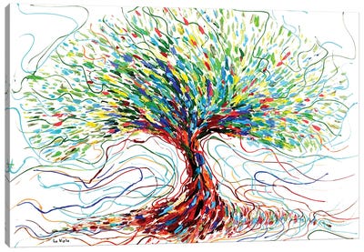 Color Tree Canvas Art Print - Viola Painting