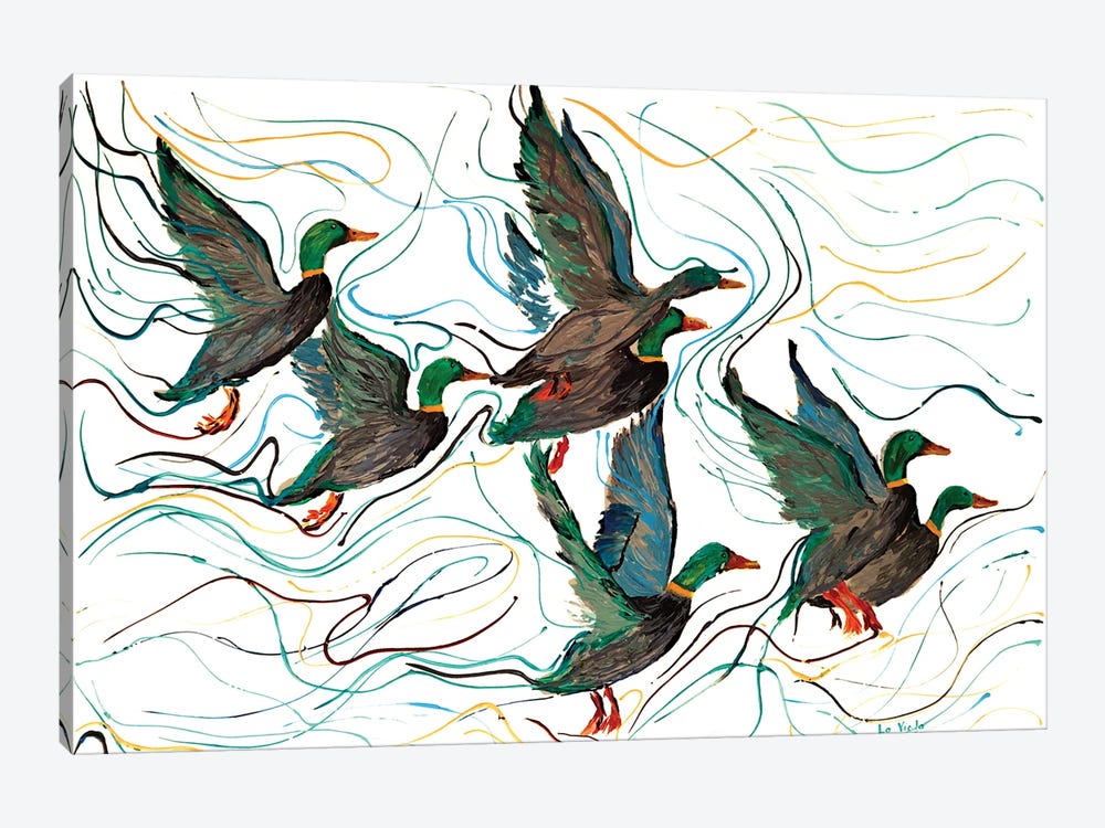 Mallard Ducks by Viola Painting 1-piece Canvas Art Print