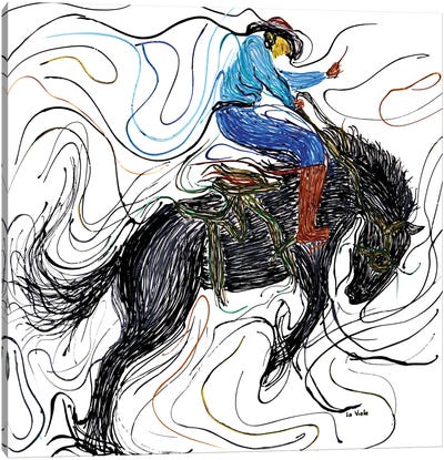 Cowboy Canvas Art Print - Viola Painting