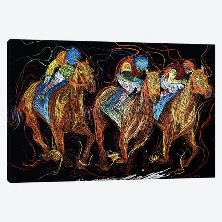 Kentucky Derby Horse Canvas Print #VPA36} by Viola Painting Canvas Art Print