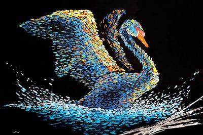 Colorful Swan by Viola Painting framed canvas print