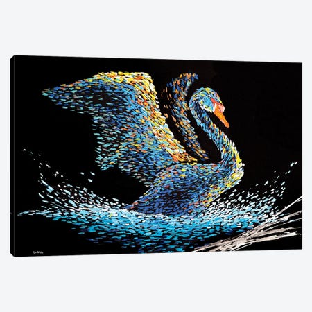 Colorful Swan Canvas Print #VPA37} by Viola Painting Art Print