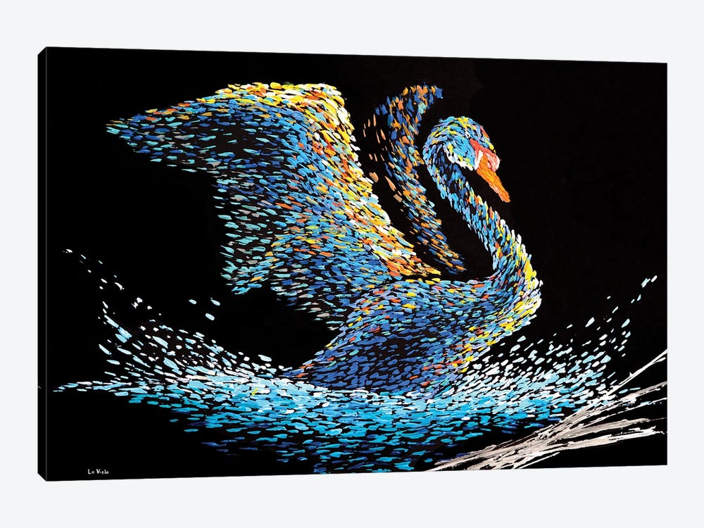 Colorful Swan by Viola Painting 1-piece Canvas Art