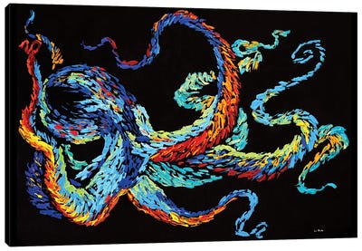 Colorful Octopus Animal Canvas Art Print - Viola Painting