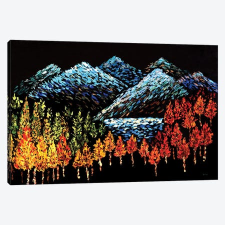 Landscape Mountain Lake Tree Canvas Print #VPA41} by Viola Painting Canvas Print