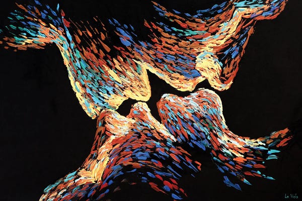 Fire & Ice: The Kiss Couple by Viola Painting