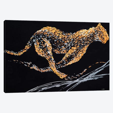 Running Jaguar Cheetah Canvas Print #VPA43} by Viola Painting Canvas Art Print